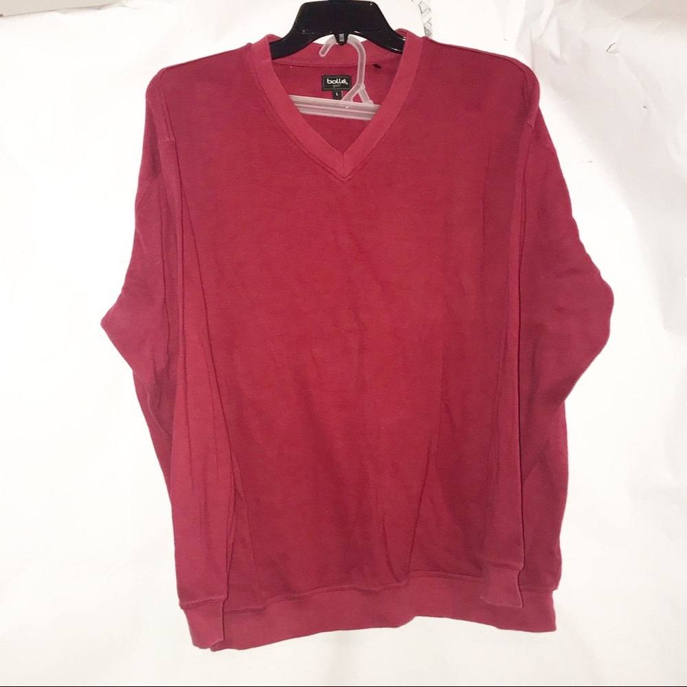 Bolle golf red thick cotton log sleeve polo shirt